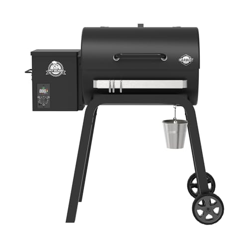 Pit Boss 700 Carbon Series Wood Pellet Grill & Smoker with LCD Digital Controller, 718-Sq. in. Cooking Space, 180°F to 500°F Temperature Range, Meat Probe, 13.5 lb. Pellet Hopper, Black