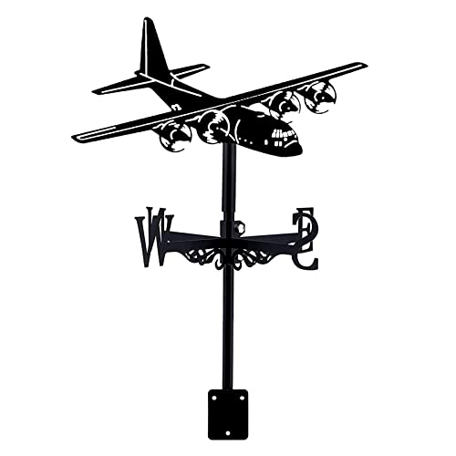 Weathervane Garden Plane Warcraft Decorative Weather Vane Wind Vane Stainless Steel Wind Vane Wind Direction Indicator for Farm Scene Patio Yard Ornament (Style 5) (Style 1)