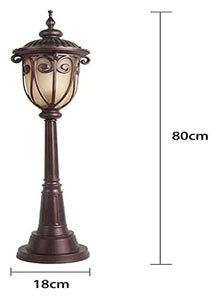 Courtyard light Ip54 Waterproof Outdoor Garden Lawn Lamp Victoria Vintage Glass Lantern Column Lamp E27 Edison High Pole Street Light Walkway Pathway Post Pillar Lamp Landscape Lighting Decorat