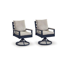 Signature Design by Ashley Outdoor Swivel Dining Chair Set of 2, Navy