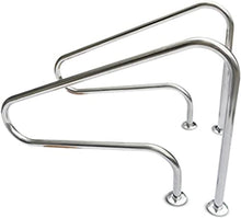 BSNANCA Swimming Pool Safety Hand Rail 2 Packs Pool Handrails, Summer Swimming Pool Ramp Handrails, Outdoor Stainless Steel Safety Pool Hand Rails for Inground Pool Entry (1.5mm) ()