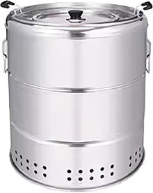 Portable Charcoal BBQ Grill Hanging Stove Barrel Easy to Carry for Outdoor Camping Patio Picnic Cooking(Large)