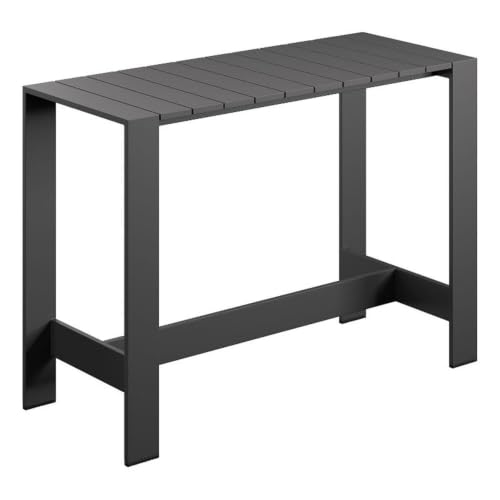 Modway Tahoe 59 Inch Outdoor Patio Bar Height Table in Gray