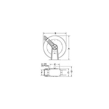 Spring Return Hose Reel, 1 in Hose Diameter, 50 ft Length, 50 psi Max. Pressure, Red - 1 Each