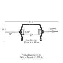 Titan Fitness Rackable Open Trap Bar 1,500 LB Rated Olympic Barbell