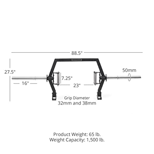 Titan Fitness Rackable Open Trap Bar 1,500 LB Rated Olympic Barbell