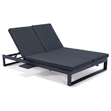 LeisureMod 2-in-1 Convertible Sofa and Chaise Lounge Chair Black