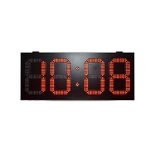 Protable Gym Timer IP53 Outdoor Rainproof Iron Box 12 Inch Single Red GPS Automatic Calibration LED Digital Clock Gasoline Price Plate Outdoor Digital Visibility (PCB Oil Price Plate X)
