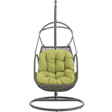 Pemberly Row Modern Metal Outdoor Swing Chair in Gray/Peridot
