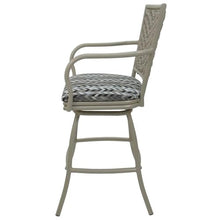 Tobias Designs Set of 3 Erin - Outdoor Indoor 34" Swivel Bar Stool - Simi Soft Grey on Beige