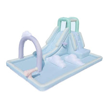 Bounceland Splash N’ Dash Dream Water Slide, 14.4ft L x 9.1ft W x 6.8ft H inflated Size, Outdoor Fun w/Long Slide, Giant Splash Pool, Water Spray, Climbing Wall, Active Play for Kids