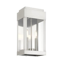Livex Lighting 21235-91 York 2 Light Outdoor Wall Lantern, Brushed Nickel with Brushed Nickel Stainless Steel Reflector