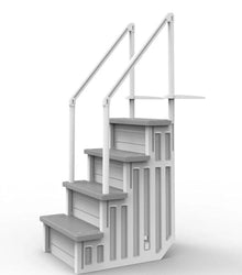 White w/Grey Steps Swimming Pool Ladder for Aqua Select, Capacity 350 Lbs