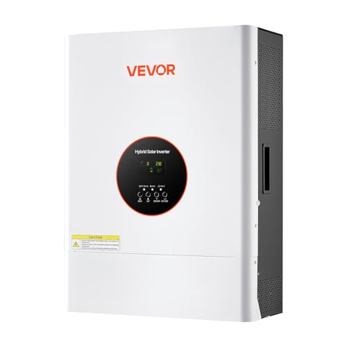 VEVOR 6400W 48V Hybrid Solar Inverter, 120V/240V Split Phase, Built-in 120A MPPT Solar Charge Controller, Low Frequency Pure Sine Wave Power Inverter, for Lead Acid Lithium Battery Off-Grid, NO WiFi