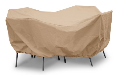 KoverRoos Weathermax 41162 54-Inch Round Table High Back Dining Set Cover, 88-Inch Diameter by 36-Inch Height, Toast