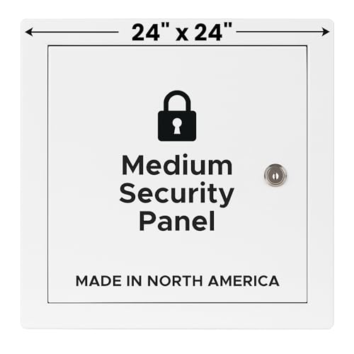Best 24" x 24" Universal Lockable Metal Access Panel with Flange, 16-Gauge Cold Rolled Steel Access Door for Wall/Ceiling, Cylinder Cam Latch, LEED Compliant Drywall Panel, BA-UAP-LCK-FBA