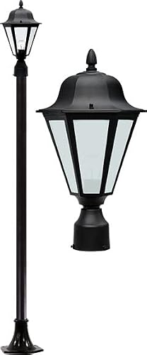 DABMAR LIGHTING GM1301-B-FROST Daniella Post Light Fixture w/Frosted Glass 120 Volts, Black