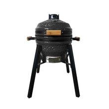 Ceramic Charcoal BBQ Grill and Smoker, Stainless Steel Grates -21" Ceramic with Tall Stand(B)