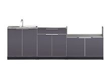 NewAge Products Classic Series 3PC Aluminum Slate Gray Modular Outdoor Kitchen Set - 24" D x 104" W x 35.5" H