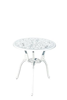 Hi-Line Gift Ltd. Classic Comfort- White Cast Aluminium Bistro Set