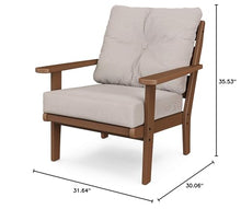 POLYWOOD® Lakeside Deep Seating Chair in Teak/Dune Burlap