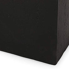 Vanessa Outdoor Modern Large Cast Stone Rectangular Planters (Set of 2), Black