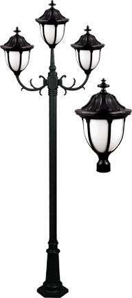 DABMAR LIGHTING GM5525-LED16-B Showcase Post Light Fixture 3 X 16 Watt LED 85-265 Volts, Black