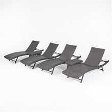 Noble House Kauai Outdoor 6-Pc Wicker Chaise Lounge Set Grey