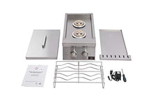 Bonfire Outdoor Kitchen Built-in Double Side Burner for BBQ Island, Includes Natural Gas Kit, 304 Stainless Steel, CBADSB
