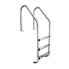 Swimming Pool Ladder Stainless Steel handrail guardrail with Three-Step Anti-Slip Pattern Large Private Swimming Pool Outdoor Entertainment Facilities (Silver 158cm)