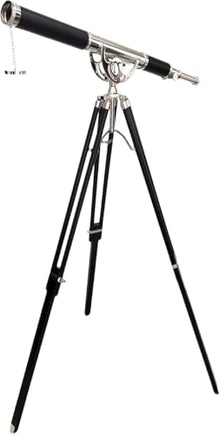 Antiqueex Nautical Vintage Brass Marine Telescope Silver Finish 65''
