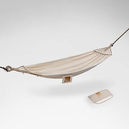 MaGiLL Outdoor Hammock Anti-Rollover Single Canvas Hammock Outdoor Camping Swing Adult Portable Hanging Chair (Color : Argento, Size : Light Grey)