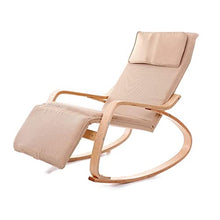 Rocking Chair Comfortable Relax Rocking Chair Lounge Chair with Cotton Fabric Foldable Rocking Chair (Color : Green) (Khaki)