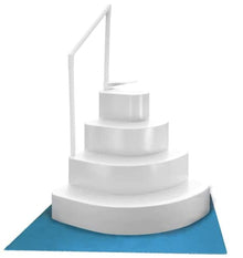 Blue Torrent White Wedding Cake Above Ground Pool Step with Liner Pad