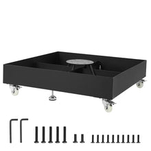 Umbrella Base with 4 Lockable Wheels Carbon Steel Umbrellas Holder 1100LBS Capacity Umbrella Stand Outdoor Base for Garden Backyard Deck Poolside