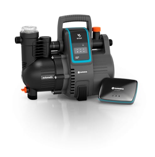 GARDENA Smart Pressure Pump Kit: 5000/5 App/Tablet Controlled Surface Sprinkler Pump with Smart Gateway, Flow Rate 5000 L/H, Dry Protection (19106-20)