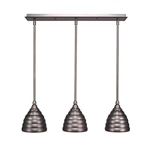 Toltec Lighting 3-Light Mini Hang Straight Swivel Pendant Brushed Nickel