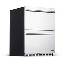 NewAir 24” Dual Zone Outdoor Wine & Beverage Fridge | Freestanding or Built-In Under counter Refrigerator for Outside Patio | Dual Drawer for 20 Wine Bottles & 80 Cans | Stainless Steel