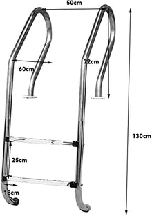 Staircase Handrails Swimming Pool Ladder with 2 Non-Slip Steps, Removable and Easy to Install Stainless Steel 2-Step Stainless Steel Pool Step Ladder with Easy, for In Ground Pools for Swimming Pool