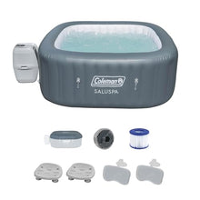 Coleman SaluSpa 114 Soothing AirJet Square Hot Tub with Spa Seat and Headrest Pillows