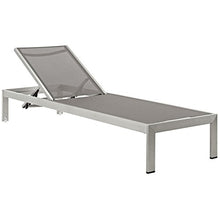 Modway Shore Aluminum Textilene Mesh Outdoor Patio Chaise Lounge Chairs Grey