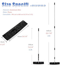 Heavy Duty Porch Roof Snow Clearing Shovel, Extendable Roof Snow Rake Plastic Blade, Powder Snow Scraper for House Roofs, Winter Snow Removal