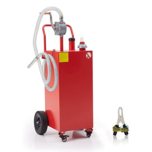 30 Gallon Gas Caddy - Portable Fuel Tank with Pump Gasoline Tank Portable Fuel Storage Tank for Boat, Car,Garden, Lawnmower, ATV