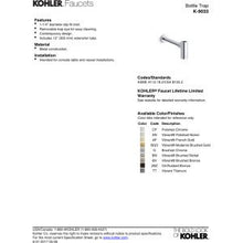 KOHLER Contemporary Round Bottle Trap