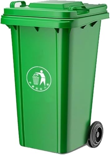 DIROVO Outdoor Trash Can Waste Container with Lid Heavy-Duty Outdoor Garbage Can with Handles, Heavy-Duty Construction, Perfect Back Yard, Deck Garage Trash Can(Green,120L)