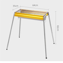 HBJWOV Thickened Stainless Steel Barbecue Rack Household Barbecue Stove Charcoal Grill Outdoor Barbecue