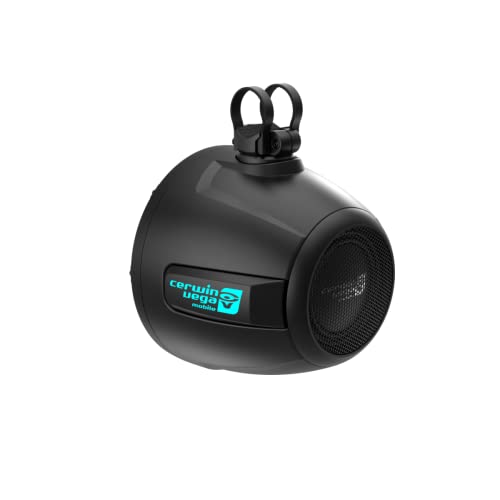 Cerwin Vega Mobile CV SH10F4B 10 Inch 300 Watts Marine Pod Speakers with LED Lighting Black Pair