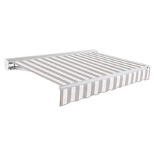 Awntech 20' Destin Right Motor (20' x 10') Retractable Patio Awning, Gray/White Stripe