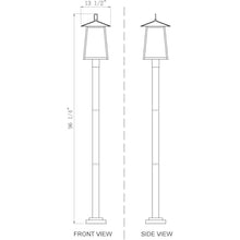 Z-Lite Rainer 4 Light 98" Tall Post Light Black
