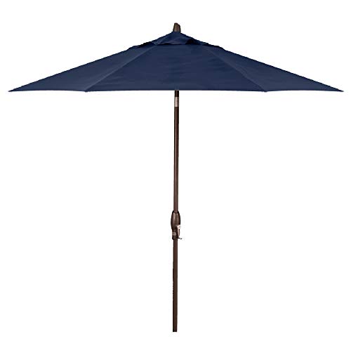 Treasure Garden Octagonal 9ft Patio Umbrella - Outdoor Furniture Market Umbrella – Auto Tilt – Bronze Aluminum Frame (O’bravia2, Navy)